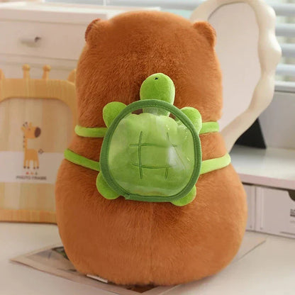 Adorable Stuffed Capybara with Small Backpack Figure