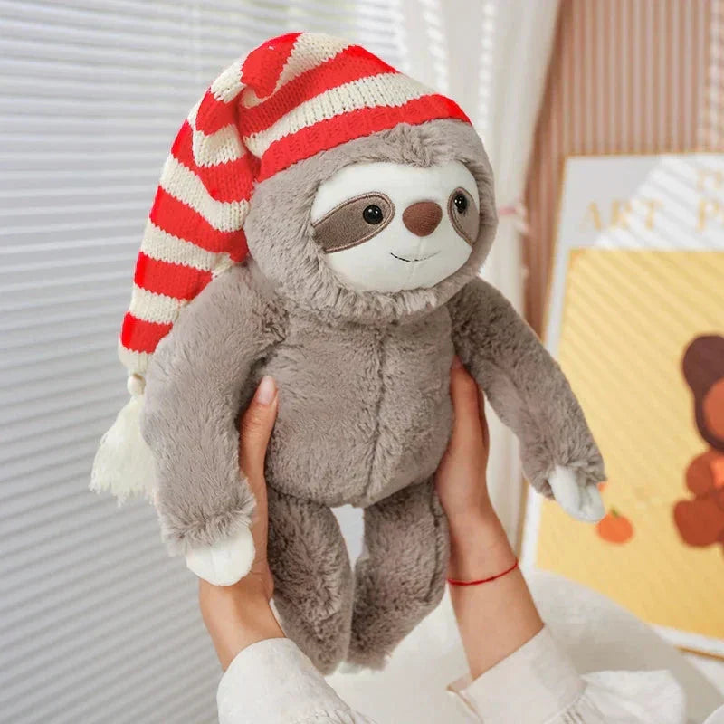 Adorable Sloth Holiday Stuffed Animal with Hat