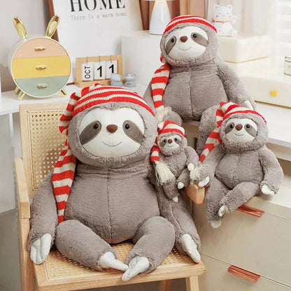 Adorable Sloth Holiday Stuffed Animal with Hat