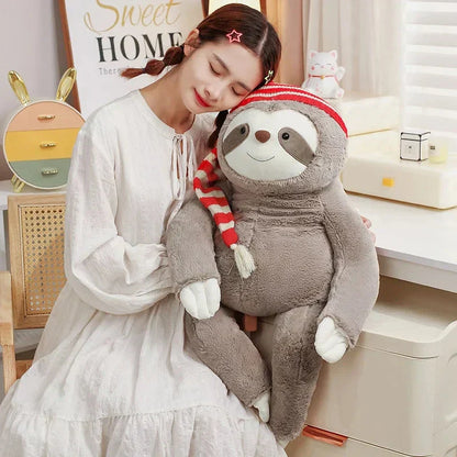 Adorable Sloth Holiday Stuffed Animal with Hat - Luxicro