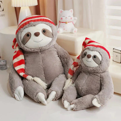 Adorable Sloth Holiday Stuffed Animal with Hat