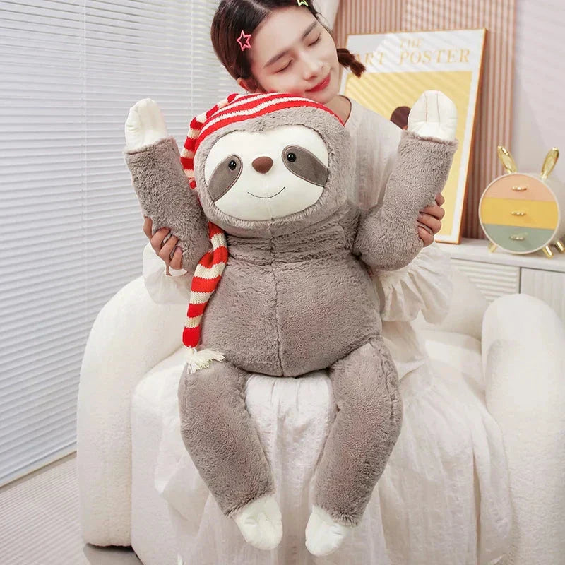 Adorable Sloth Holiday Stuffed Animal with Hat