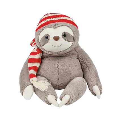 Adorable Sloth Holiday Stuffed Animal with Hat