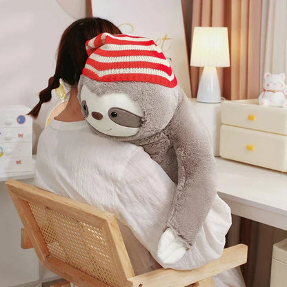 Adorable Sloth Holiday Stuffed Animal with Hat