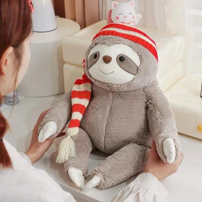Adorable Sloth Holiday Stuffed Animal with Hat
