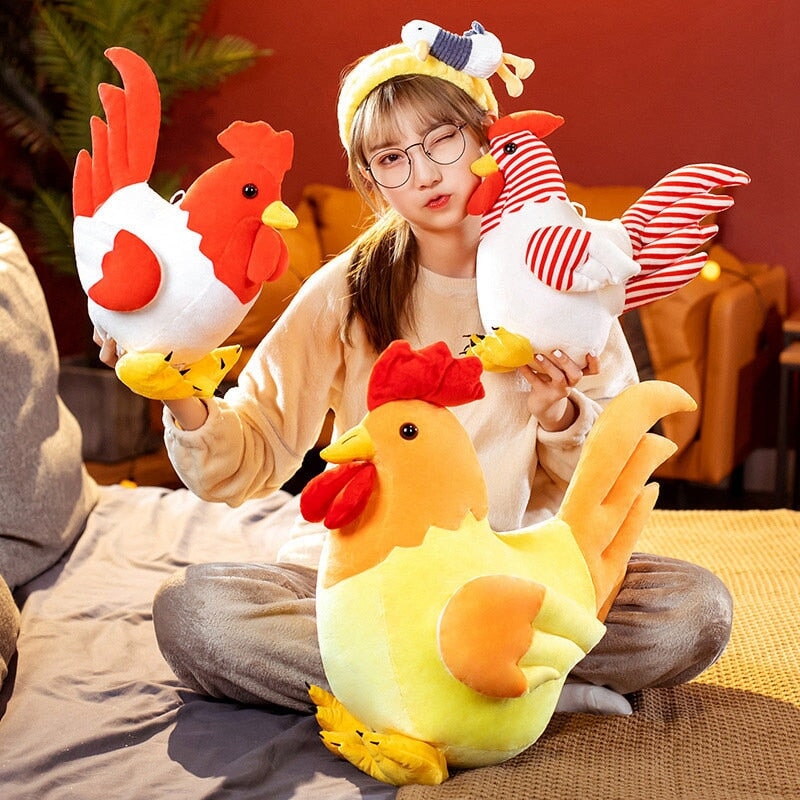 Cute Fluffy Chicken Plush Toy Set