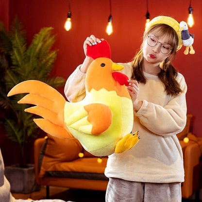 Cute Fluffy Chicken Plush Toy Set