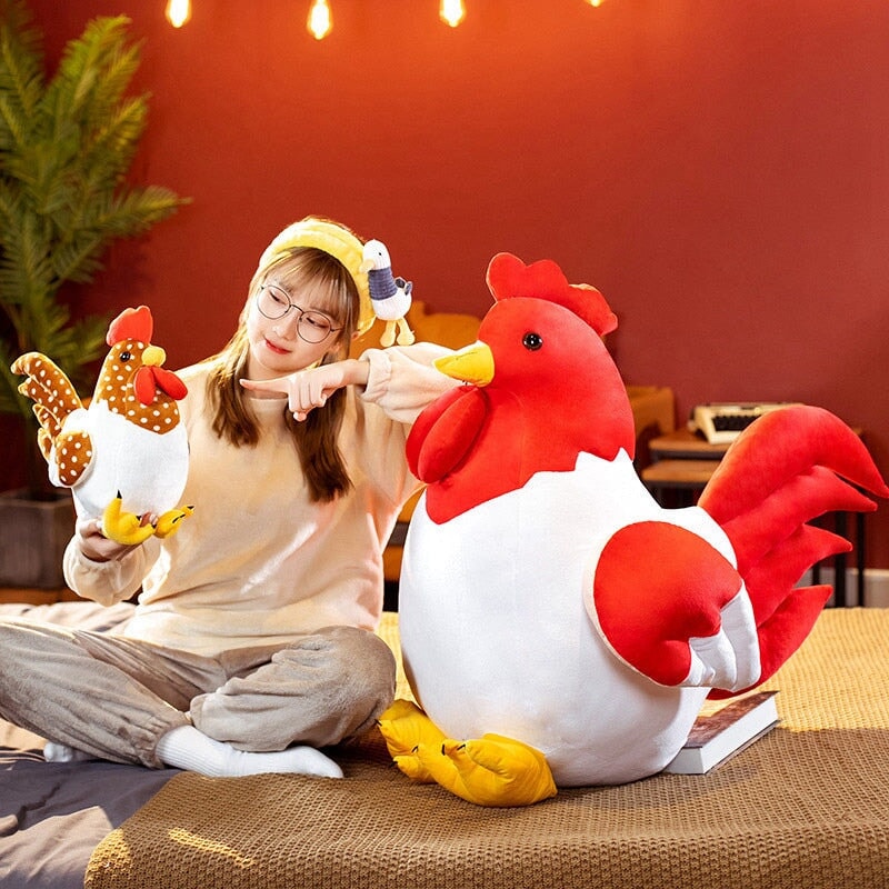 Cute Fluffy Chicken Plush Toy Set