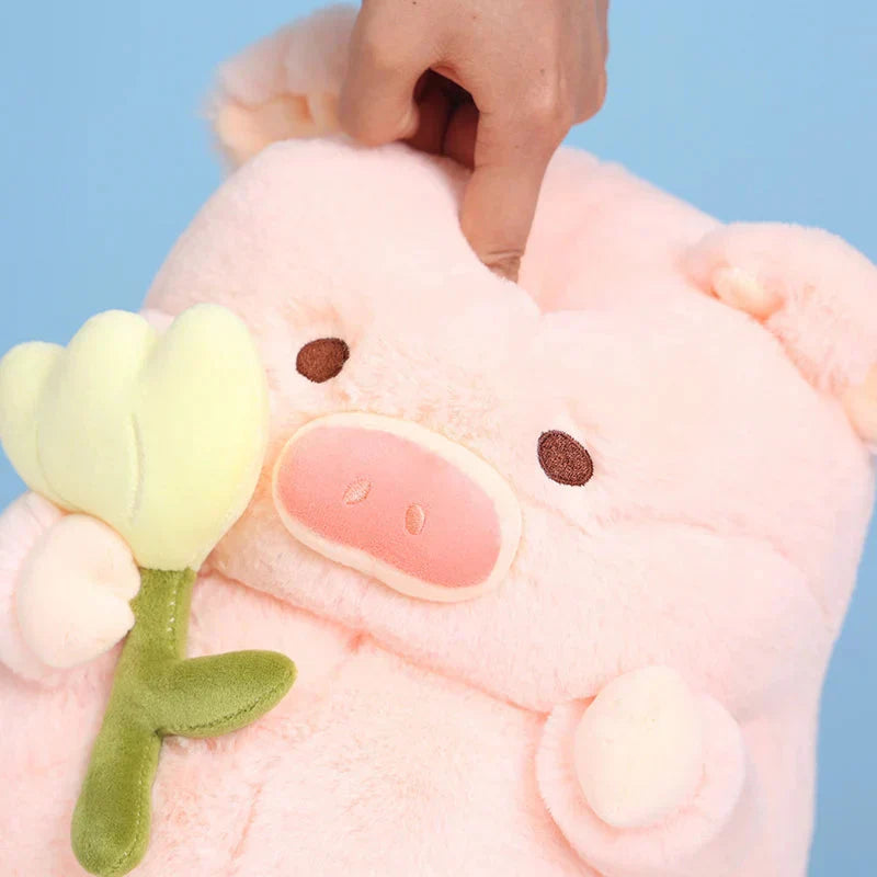 Cute Pig Plush Toy with Flower Gift - Luxicro