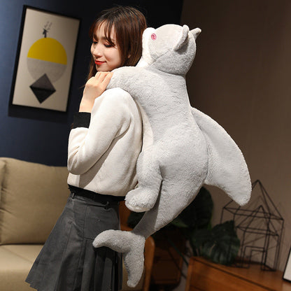 Cute Grey Shark Cat Soft Plush Toy
