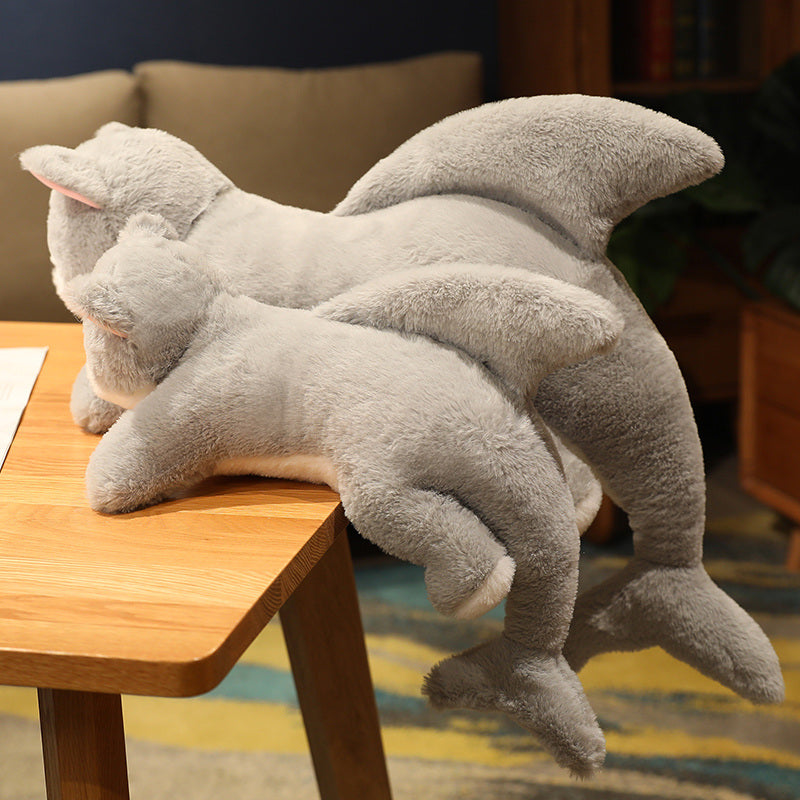 Cute Grey Shark Cat Soft Plush Toy
