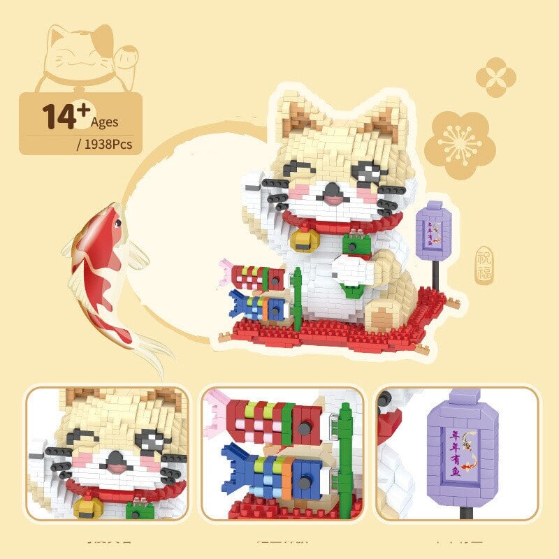 Cute Lucky Cat Mini Figure Building Kit