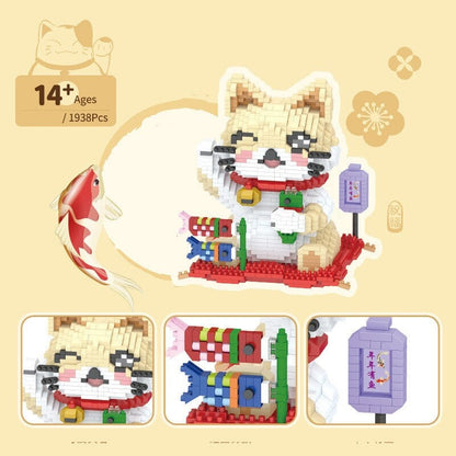 Cute Lucky Cat Mini Figure Building Kit