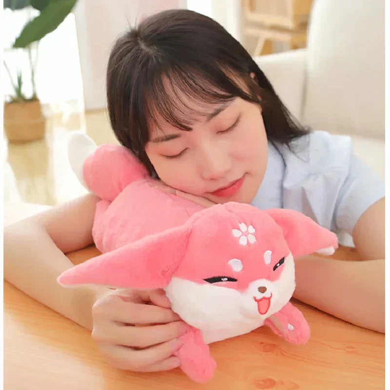 Adorable Floral Pink Fox Plush Toy