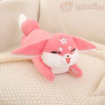 Adorable Floral Pink Fox Plush Toy