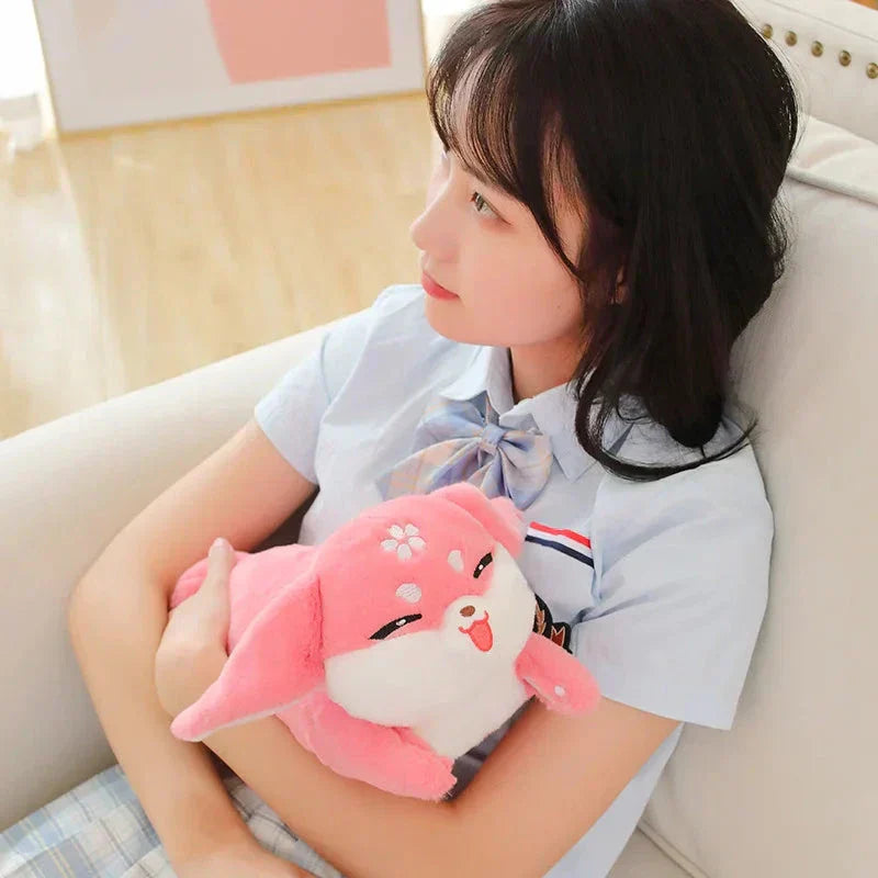Adorable Floral Pink Fox Plush Toy
