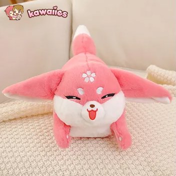 Adorable Floral Pink Fox Plush Toy