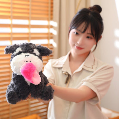 Cute Black Puppy Slipper Plush Toy