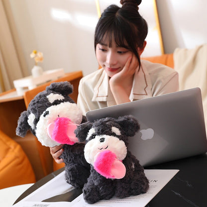 Cute Black Puppy Slipper Plush Toy