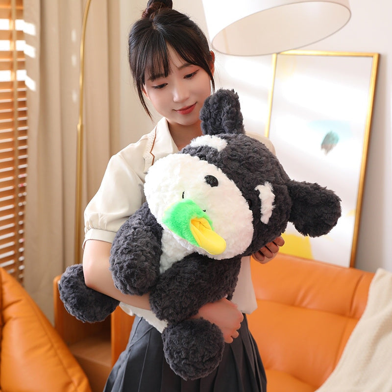 Cute Black Puppy Slipper Plush Toy - Luxicro