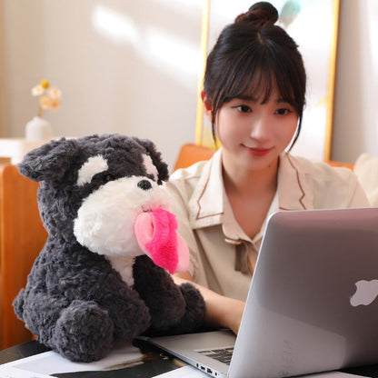 Cute Black Puppy Slipper Plush Toy