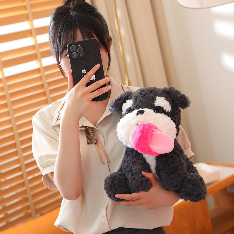 Cute Black Puppy Slipper Plush Toy