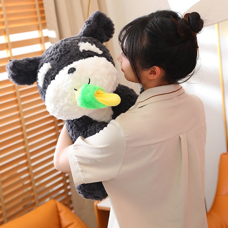 Cute Black Puppy Slipper Plush Toy