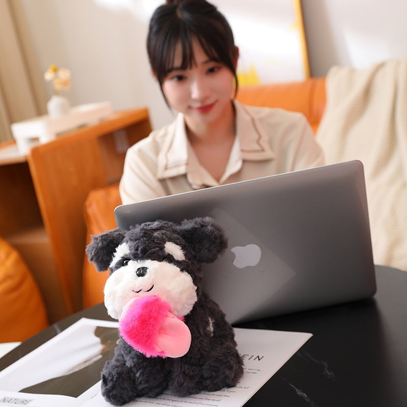 Cute Black Puppy Slipper Plush Toy