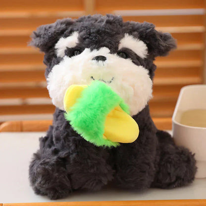 Cute Black Puppy Slipper Plush Toy