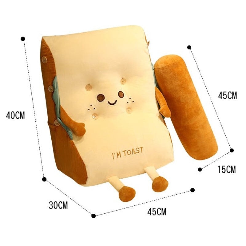 Soft Cute Bread Shaped Back Cushion
