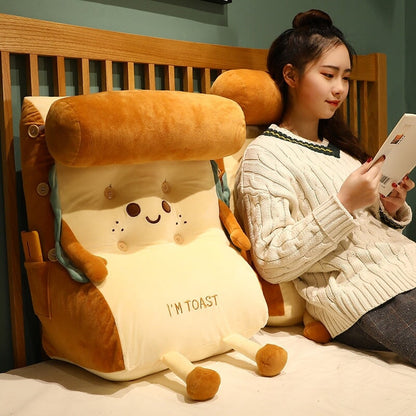 Soft Cute Bread Shaped Back Cushion