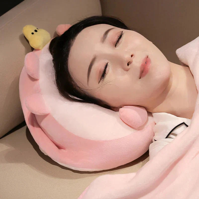 Adorable Stuffed Toy Pillow with Cozy Throw Blanket