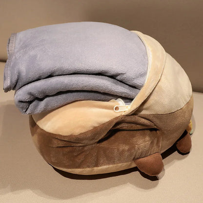 Adorable Stuffed Toy Pillow with Cozy Throw Blanket