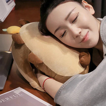 Adorable Stuffed Toy Pillow with Cozy Throw Blanket
