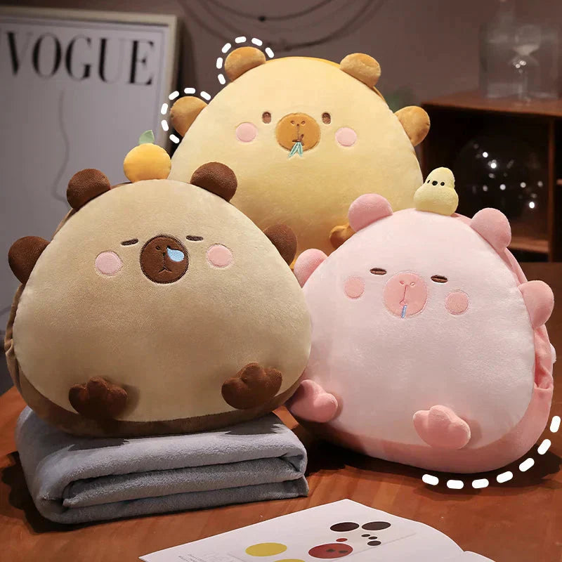 Adorable Stuffed Toy Pillow with Cozy Throw Blanket