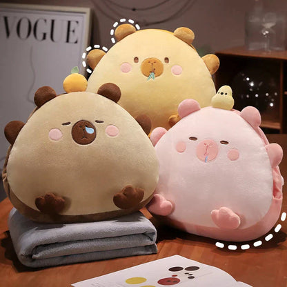 Adorable Stuffed Toy Pillow with Cozy Throw Blanket