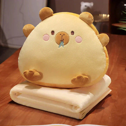Adorable Stuffed Toy Pillow with Cozy Throw Blanket