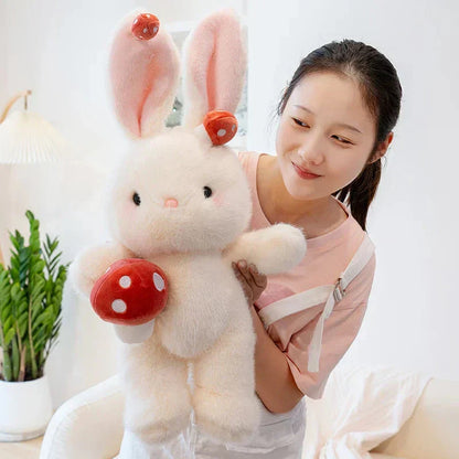 Cute White Rabbit Mushroom Stuffed Toy