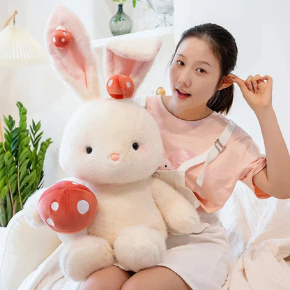 Cute White Rabbit Mushroom Stuffed Toy