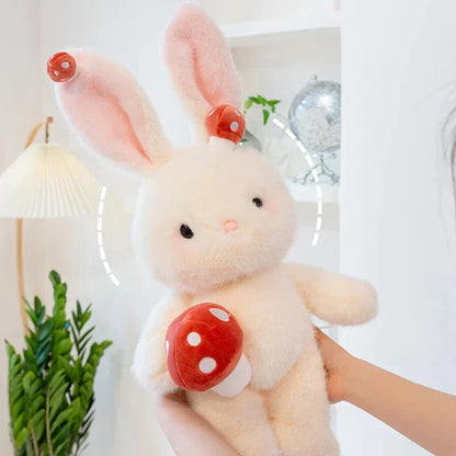 Cute White Rabbit Mushroom Stuffed Toy
