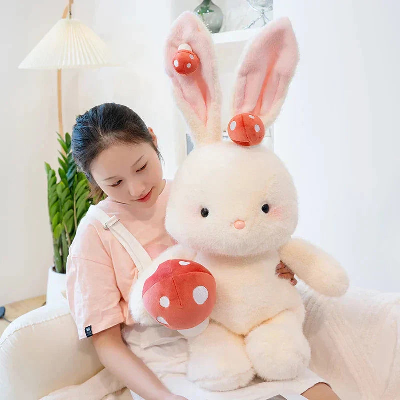 Cute White Rabbit Mushroom Stuffed Toy - Luxicro