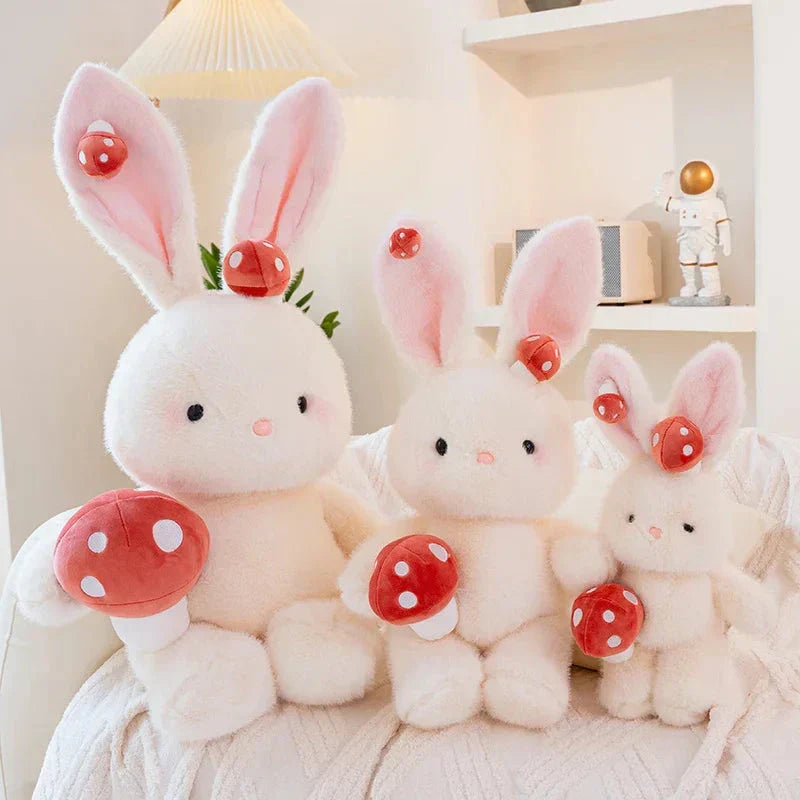 Cute White Rabbit Mushroom Stuffed Toy