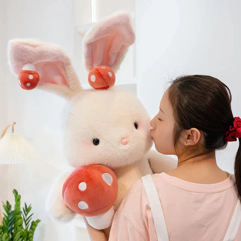 Cute White Rabbit Mushroom Stuffed Toy
