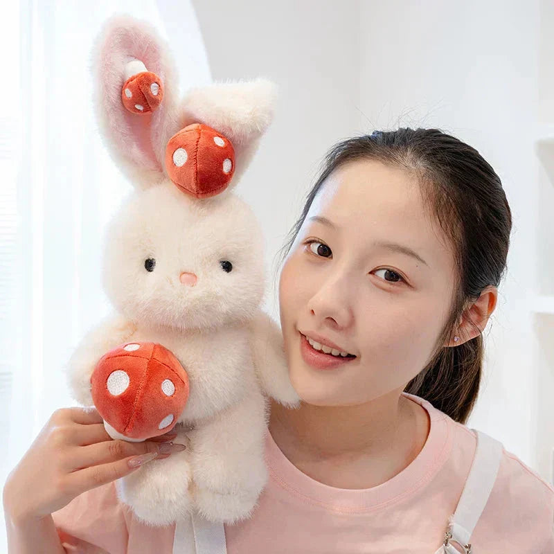 Cute White Rabbit Mushroom Stuffed Toy