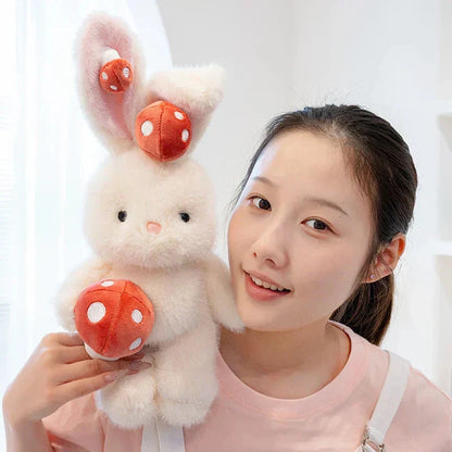 Cute White Rabbit Mushroom Stuffed Toy