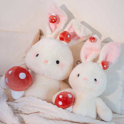 Cute White Rabbit Mushroom Stuffed Toy