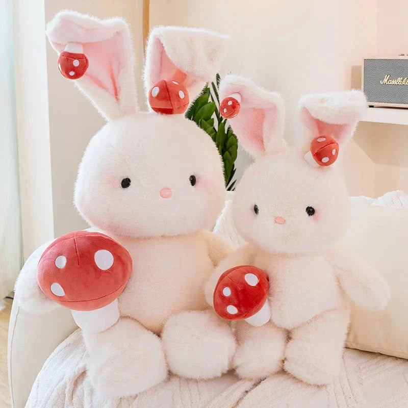 Cute White Rabbit Mushroom Stuffed Toy