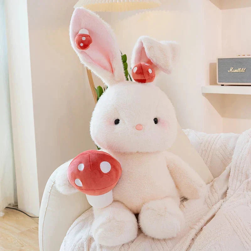 Cute White Rabbit Mushroom Stuffed Toy