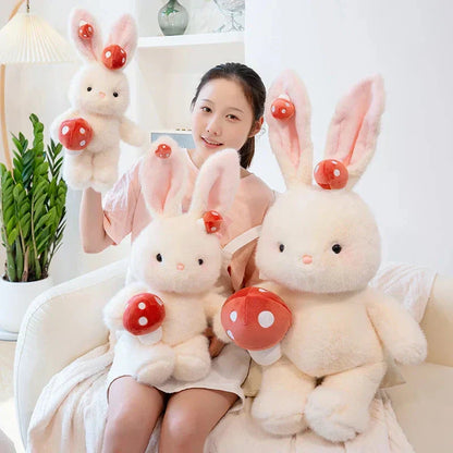 Cute White Rabbit Mushroom Stuffed Toy