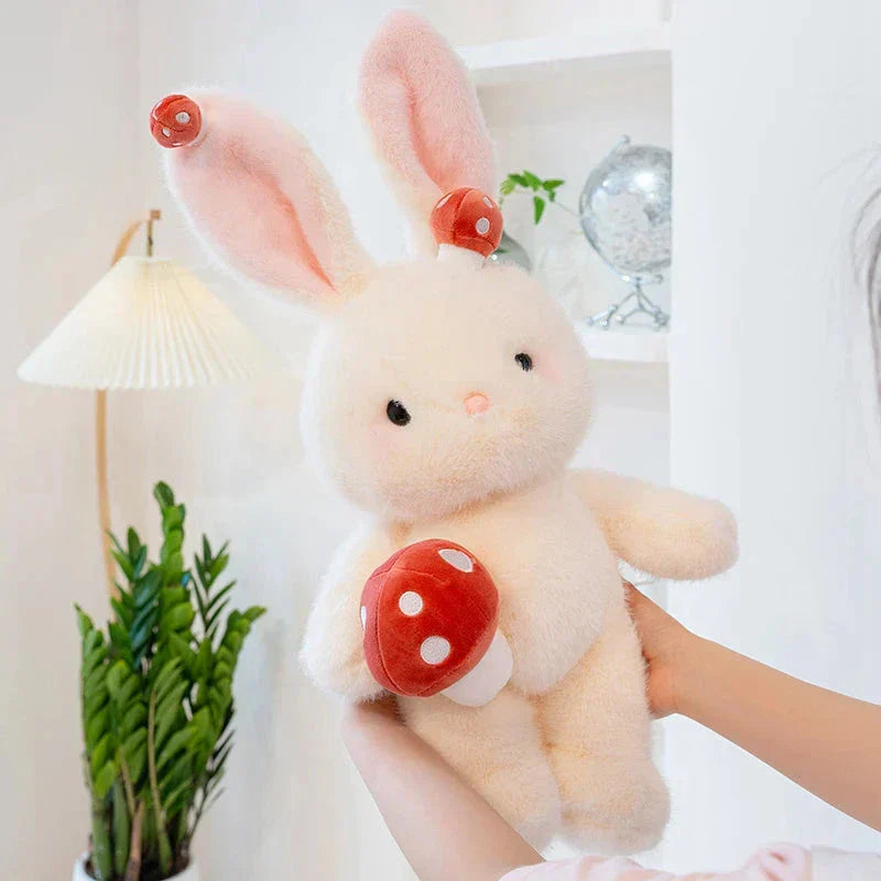 Cute White Rabbit Mushroom Stuffed Toy